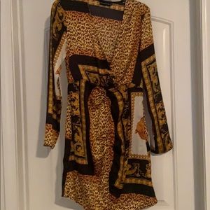Ruched Leopard Dress